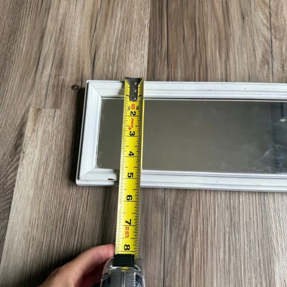 Vintage Distressed White Wood‎ Framed Wall Mirror Rectangular Farmhouse Decor